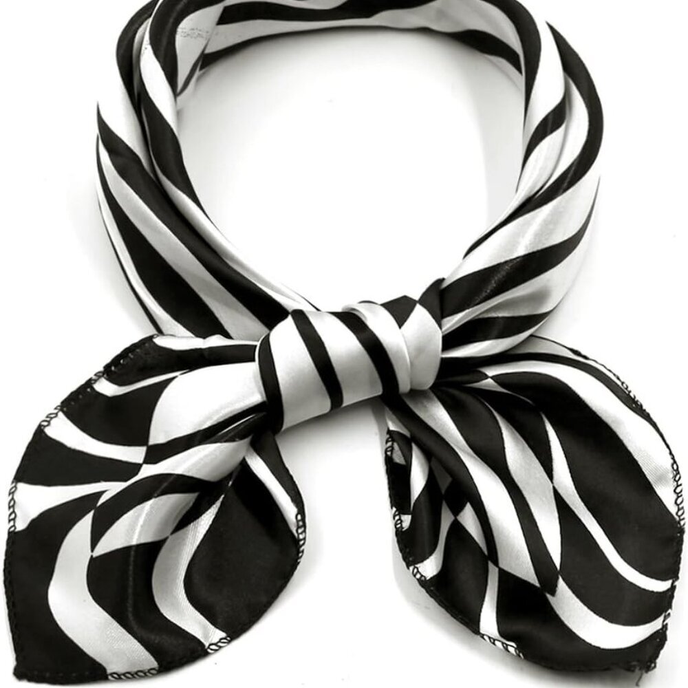 Women Square Scarf Scarves Leopard Printed Striped Polka Dots Pattern Kerchief N